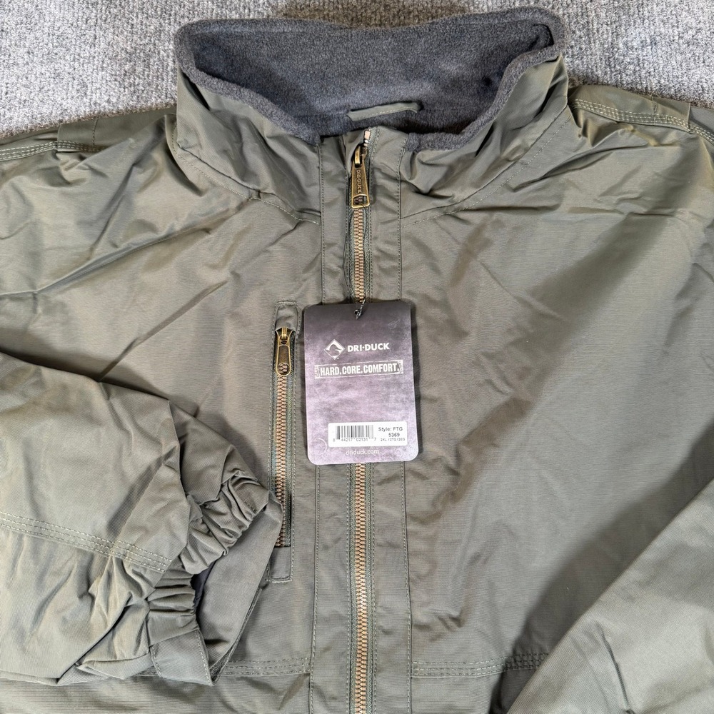 Dri Duck 5369 FTG Men 2XL Olive Green Water Resistant Fleece Lined Jacket NWT
